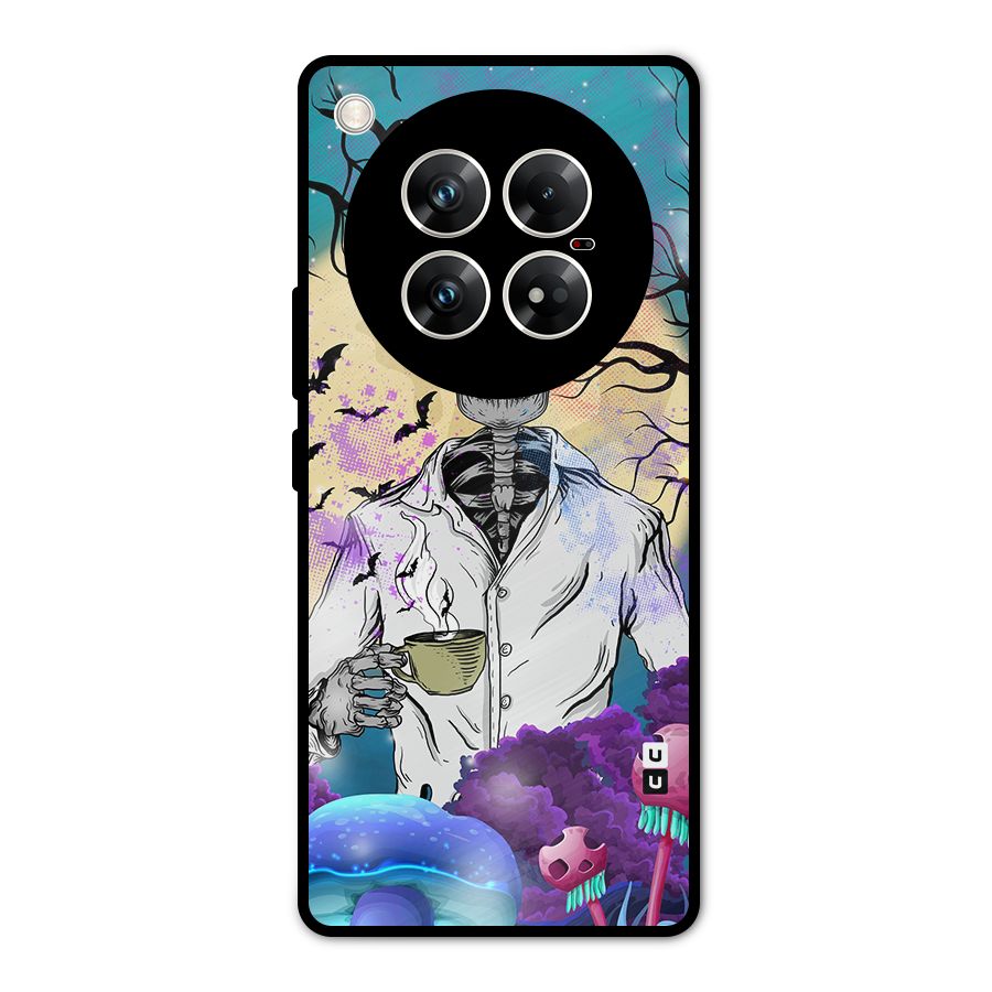 Morning Tea Skull Metal Back Case for Infinix Zero 40 5G