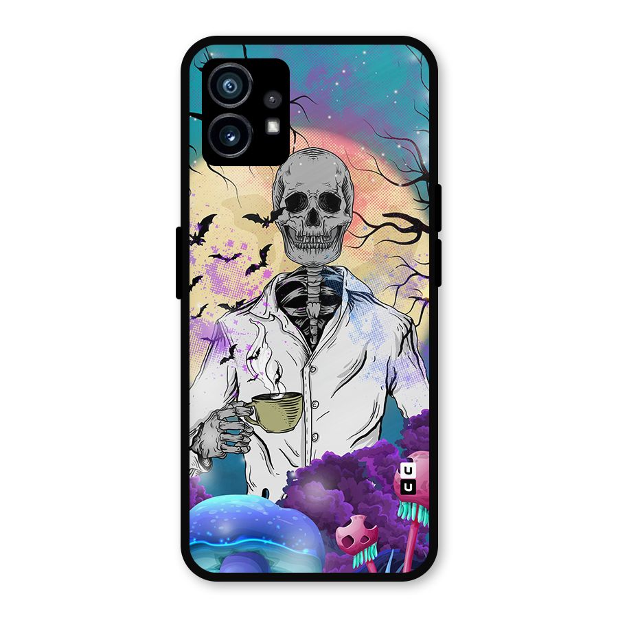 Morning Tea Skull Metal Back Case for Nothing Phone 1