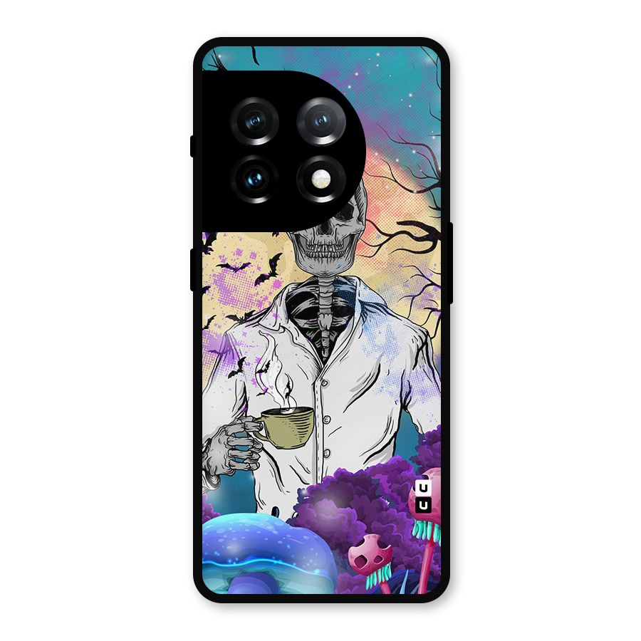 Morning Tea Skull Metal Back Case for OnePlus 11