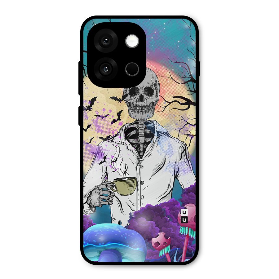 Morning Tea Skull Metal Back Case for OnePlus 13s