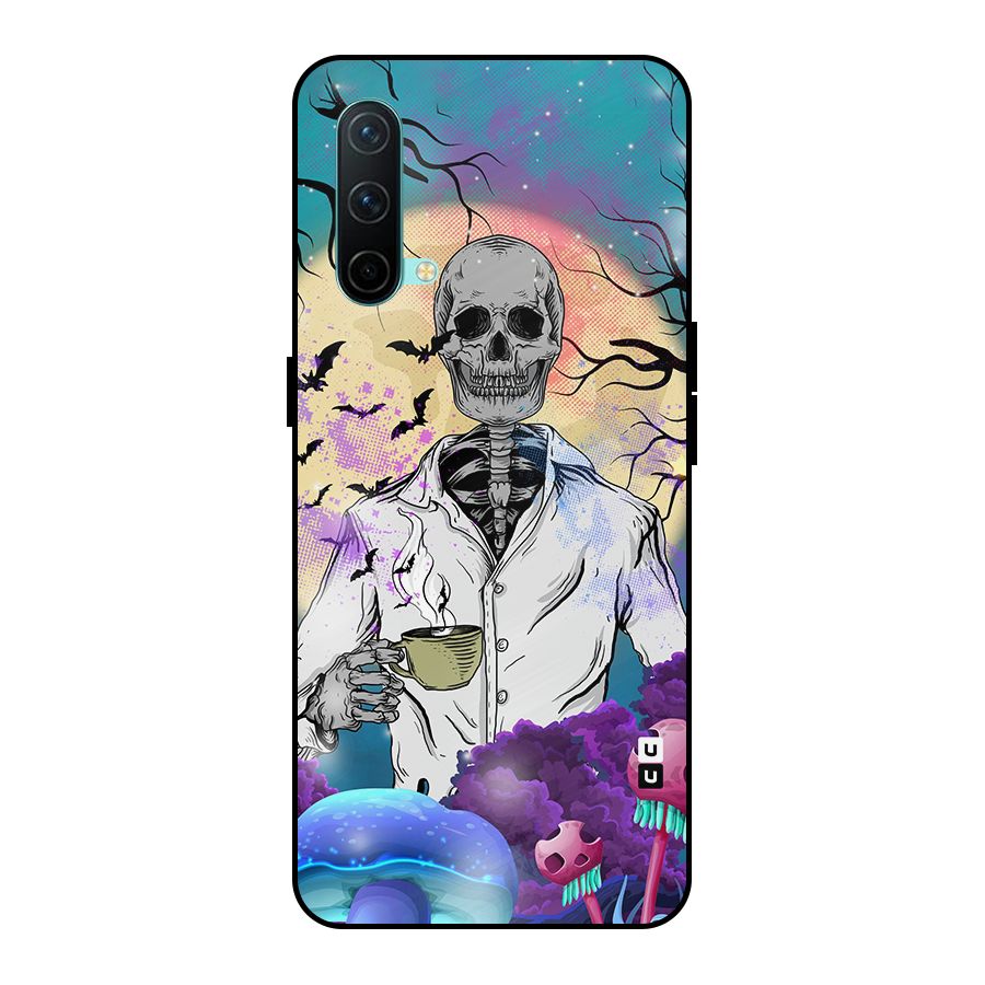 Morning Tea Skull Metal Back Case for OnePlus Nord CE 5G