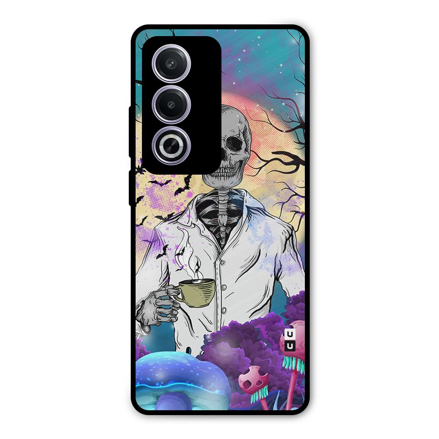 Morning Tea Skull Metal Back Case for Oppo K12x