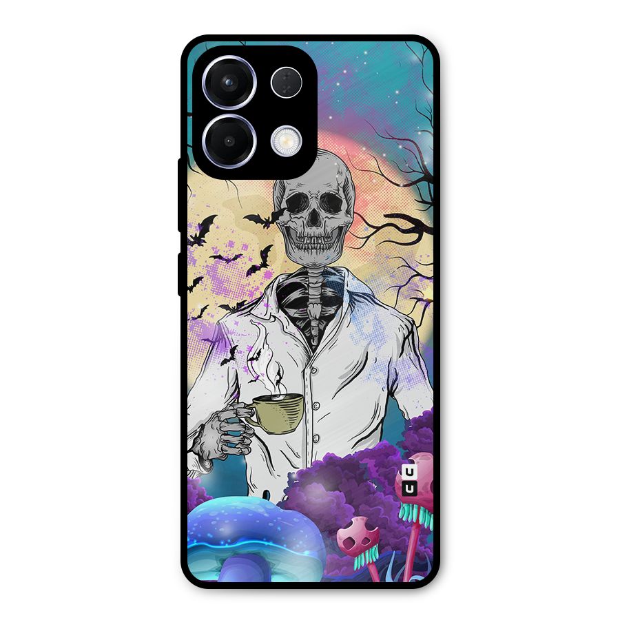 Morning Tea Skull Metal Back Case for Oppo K13
