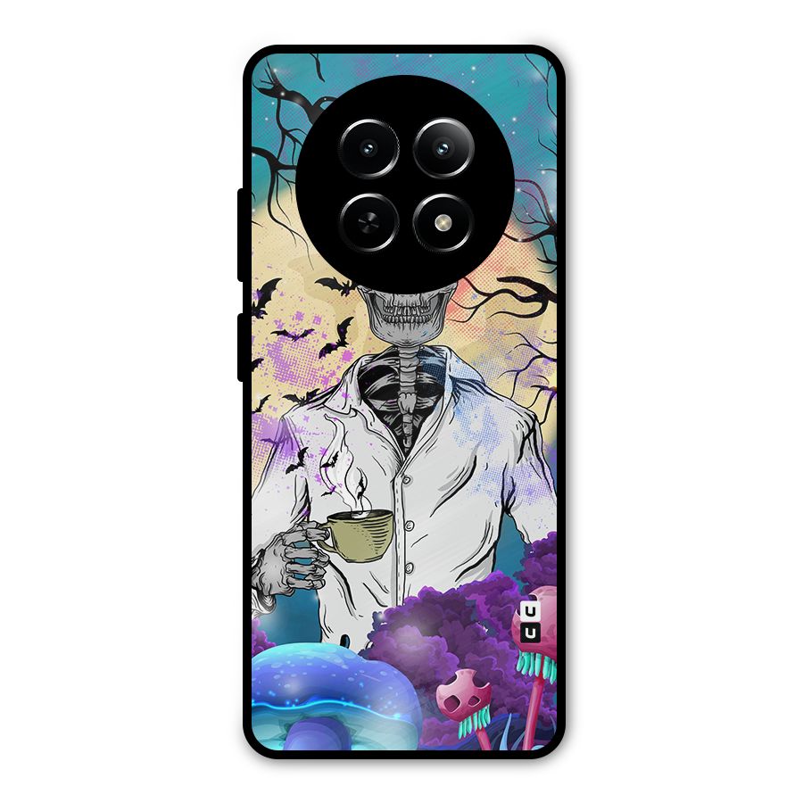 Morning Tea Skull Metal Back Case for Realme 12 5G