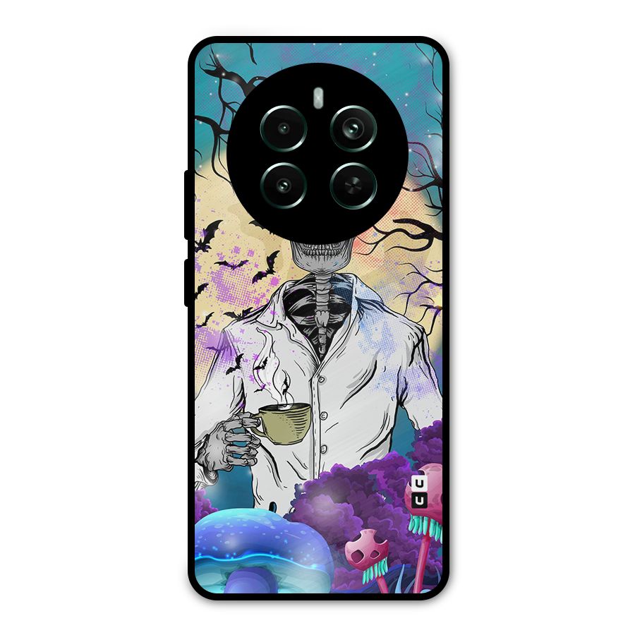Morning Tea Skull Metal Back Case for Realme 12 Pro Plus
