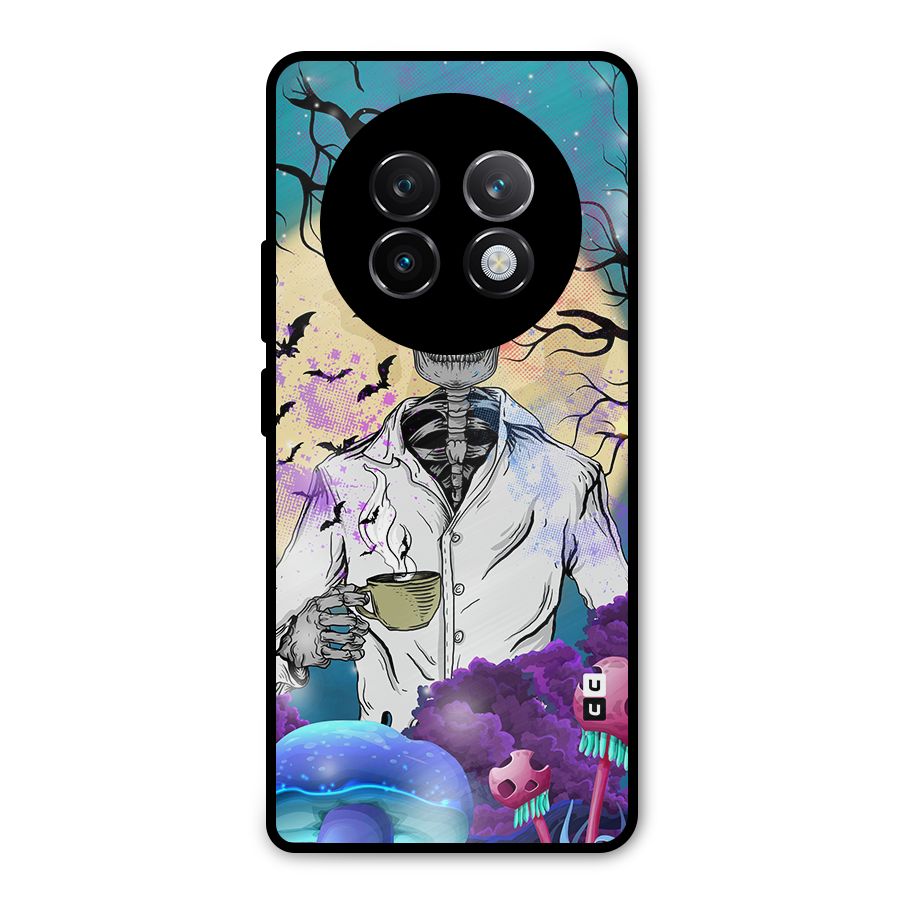 Morning Tea Skull Metal Back Case for Realme 13 Plus
