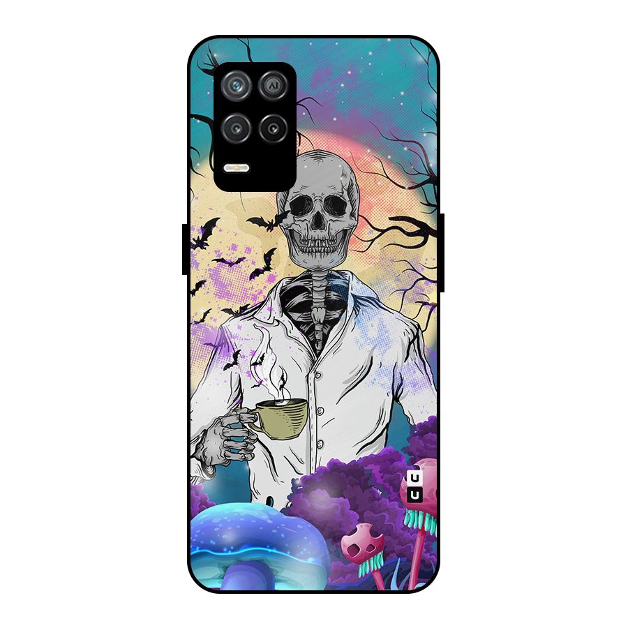 Morning Tea Skull Metal Back Case for Realme 8 5G