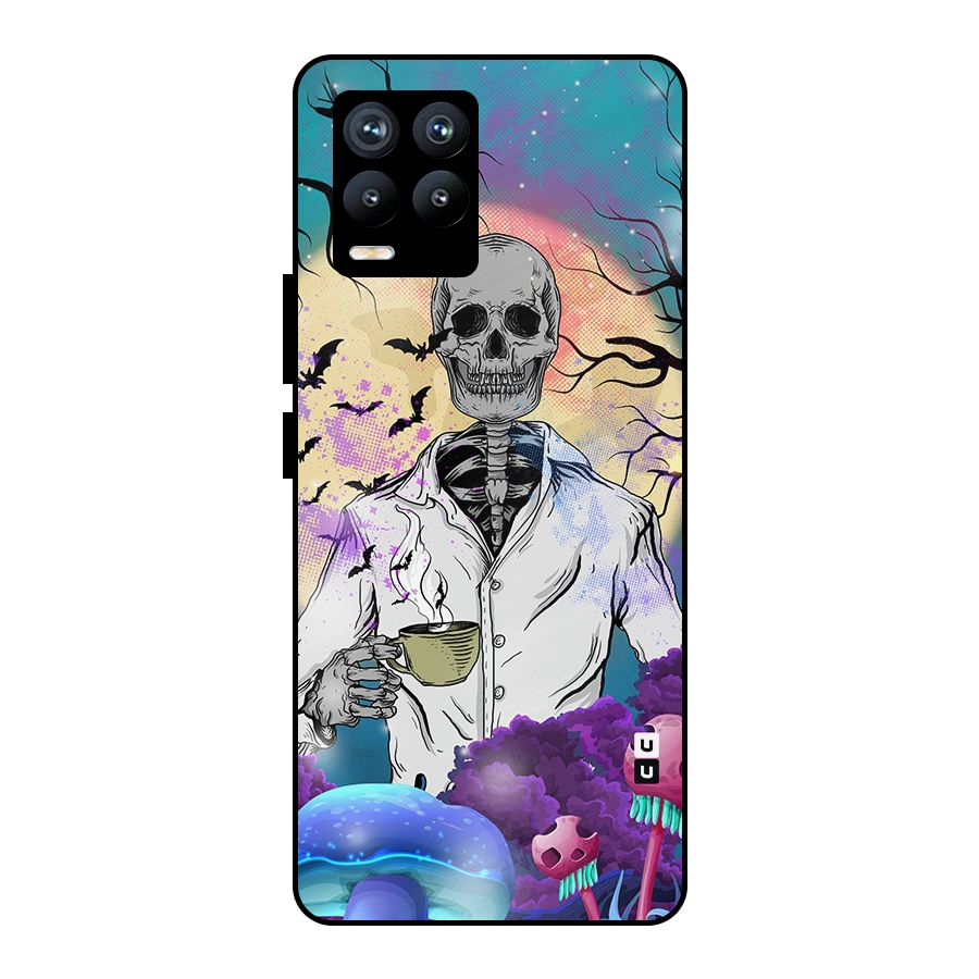 Morning Tea Skull Metal Back Case for Realme 8 Pro