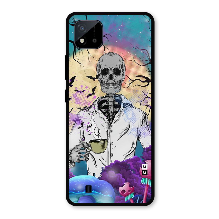 Morning Tea Skull Metal Back Case for Realme C11 2021
