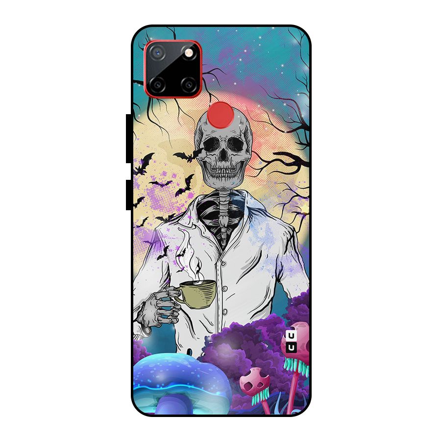 Morning Tea Skull Metal Back Case for Realme C12