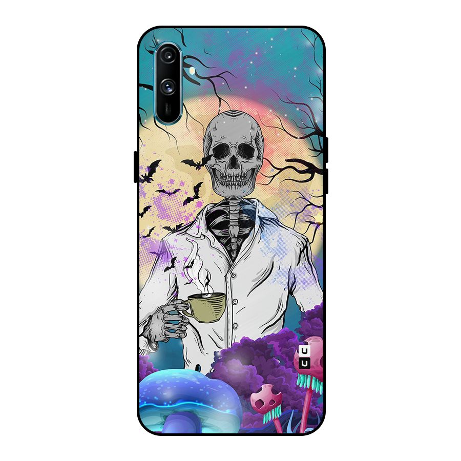 Morning Tea Skull Metal Back Case for Realme C3