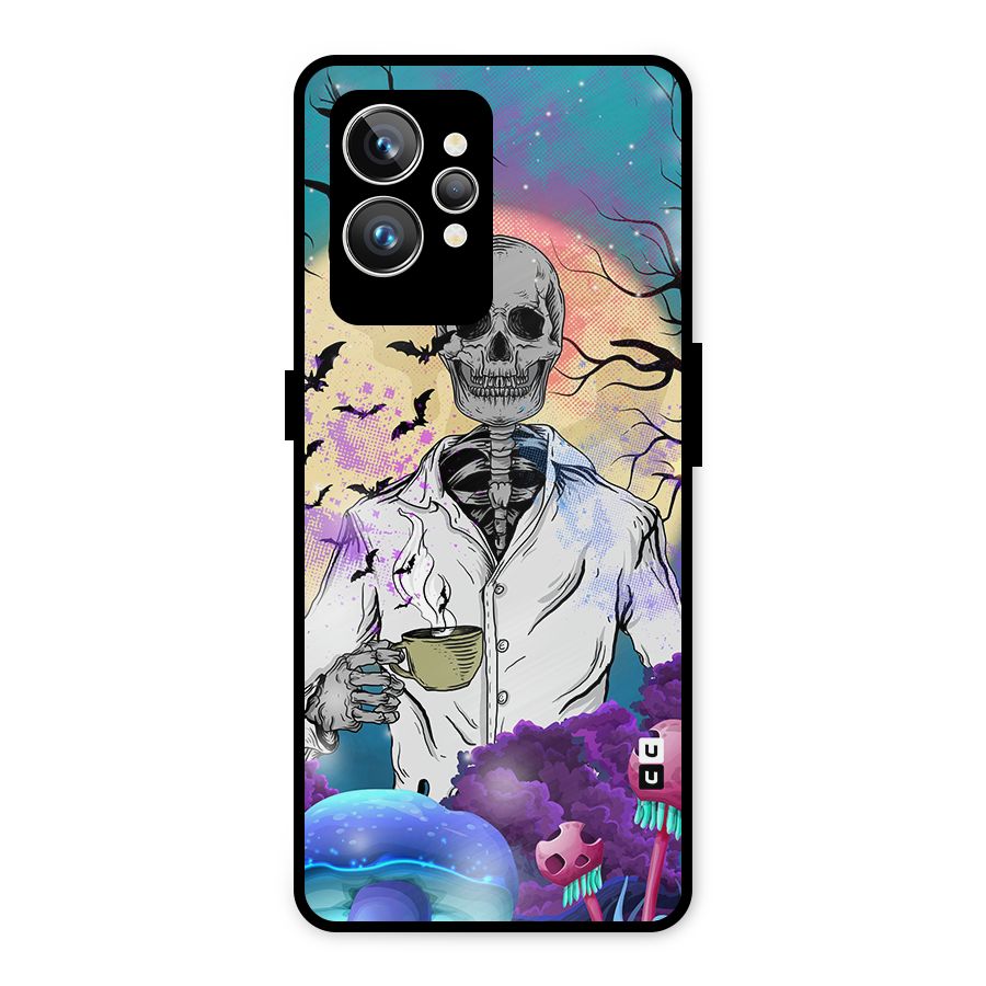 Morning Tea Skull Metal Back Case for Realme GT2 Pro