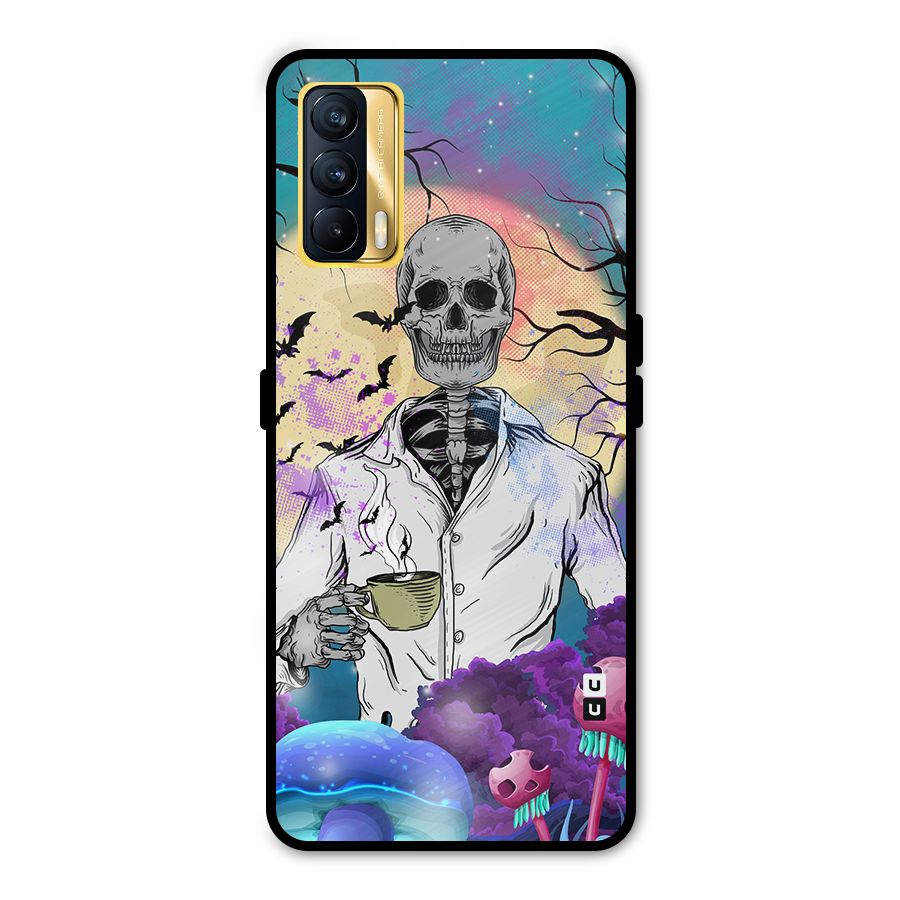 Morning Tea Skull Metal Back Case for Realme X7