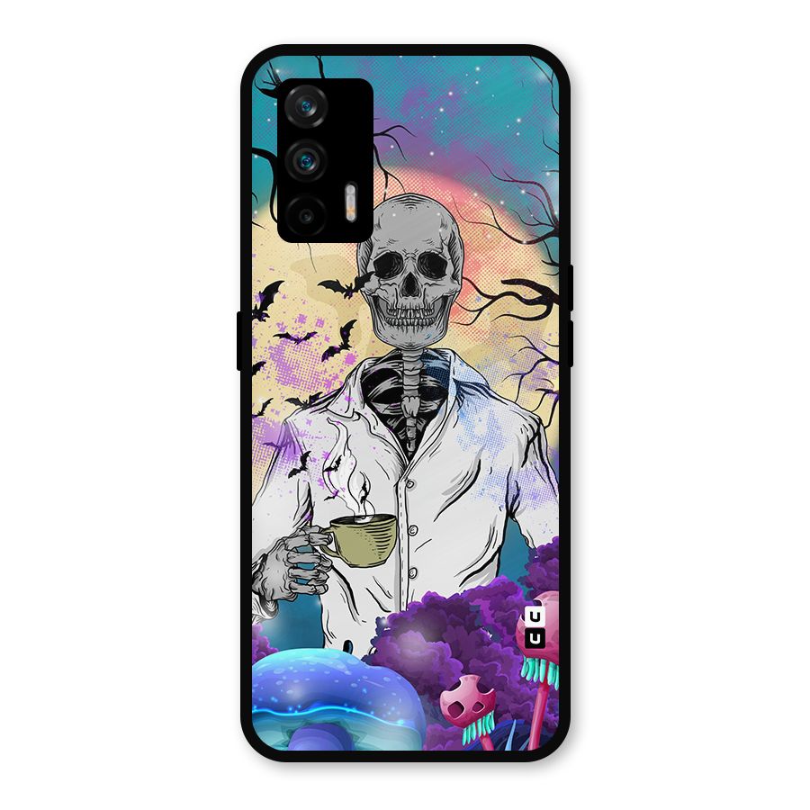 Morning Tea Skull Metal Back Case for Realme X7 Max