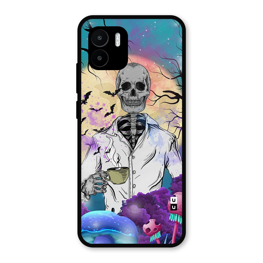 Morning Tea Skull Metal Back Case for Redmi A2
