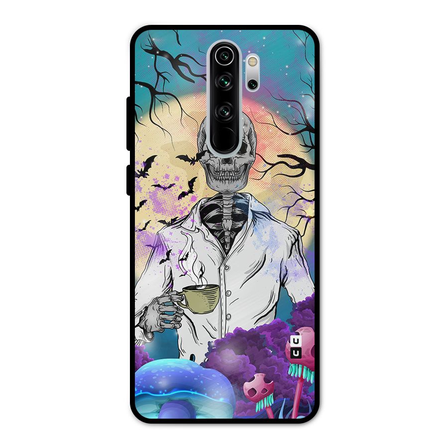 Morning Tea Skull Metal Back Case for Redmi Note 8 Pro