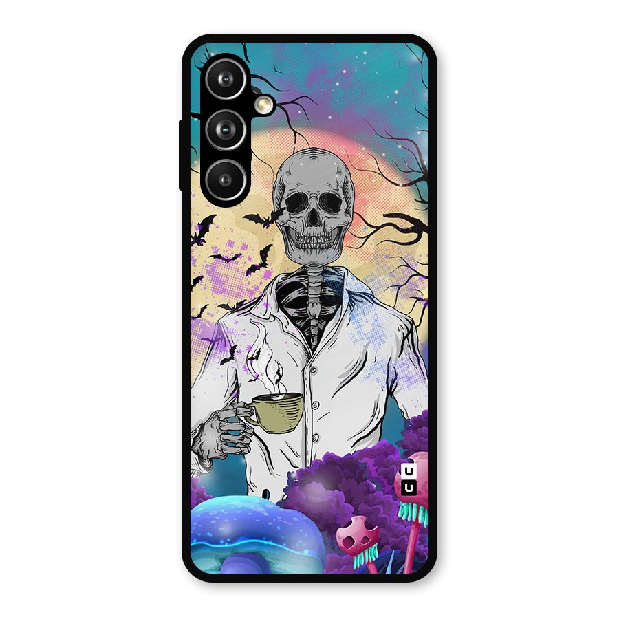 Morning Tea Skull Metal Back Case for Samsung Galaxy M54