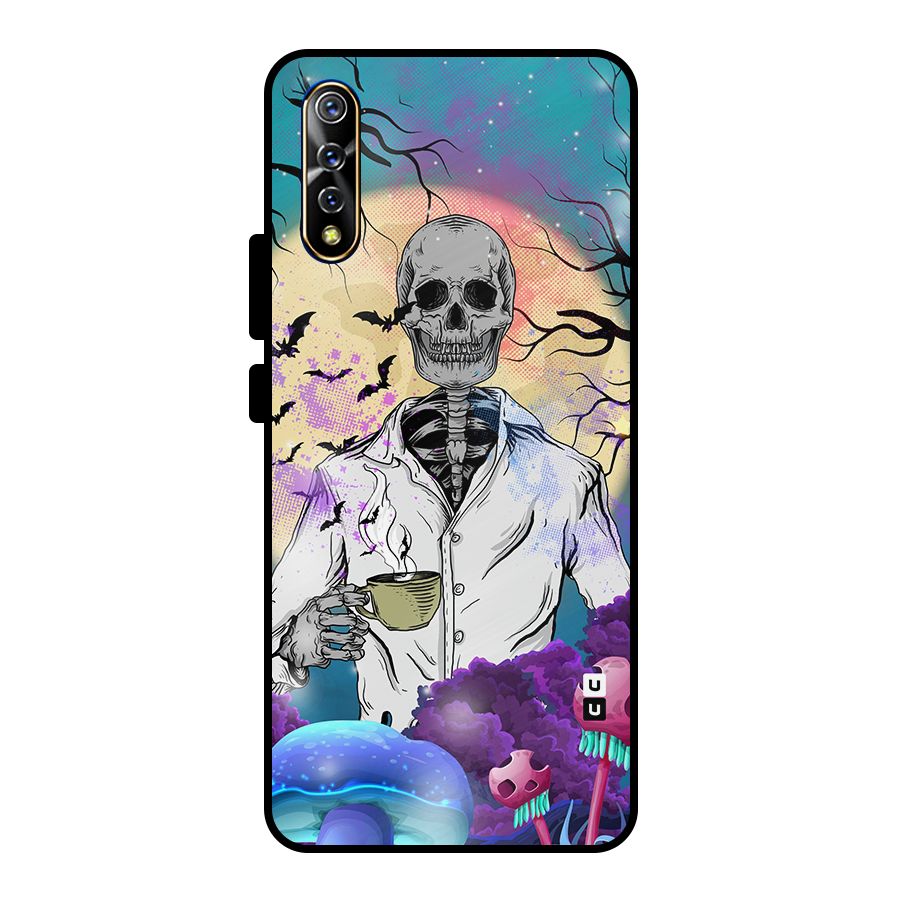 Morning Tea Skull Metal Back Case for Vivo S1
