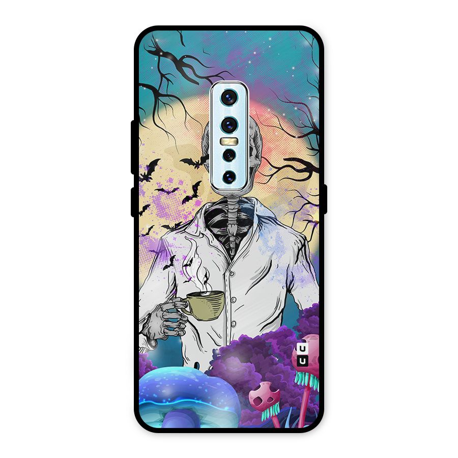Morning Tea Skull Metal Back Case for Vivo V17 Pro