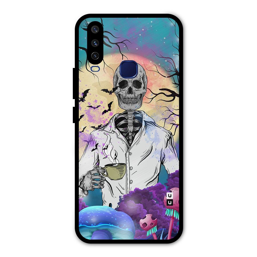 Morning Tea Skull Metal Back Case for Vivo Y15