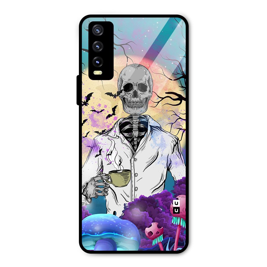 Morning Tea Skull Metal Back Case for Vivo Y20