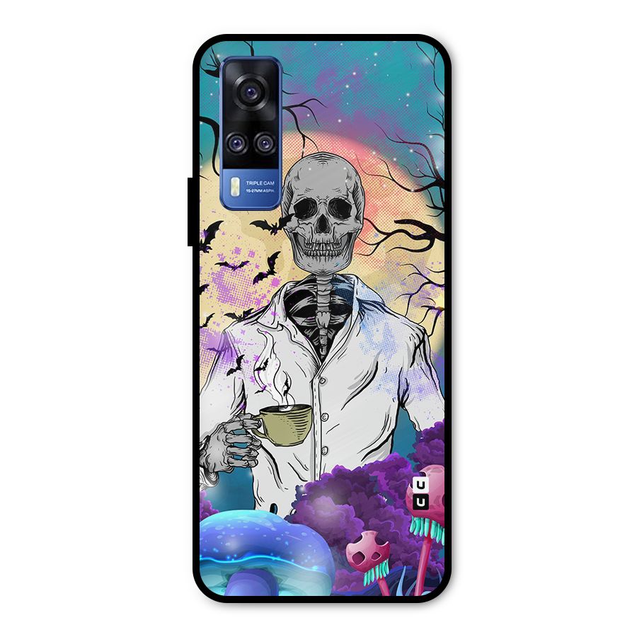 Morning Tea Skull Metal Back Case for Vivo Y31