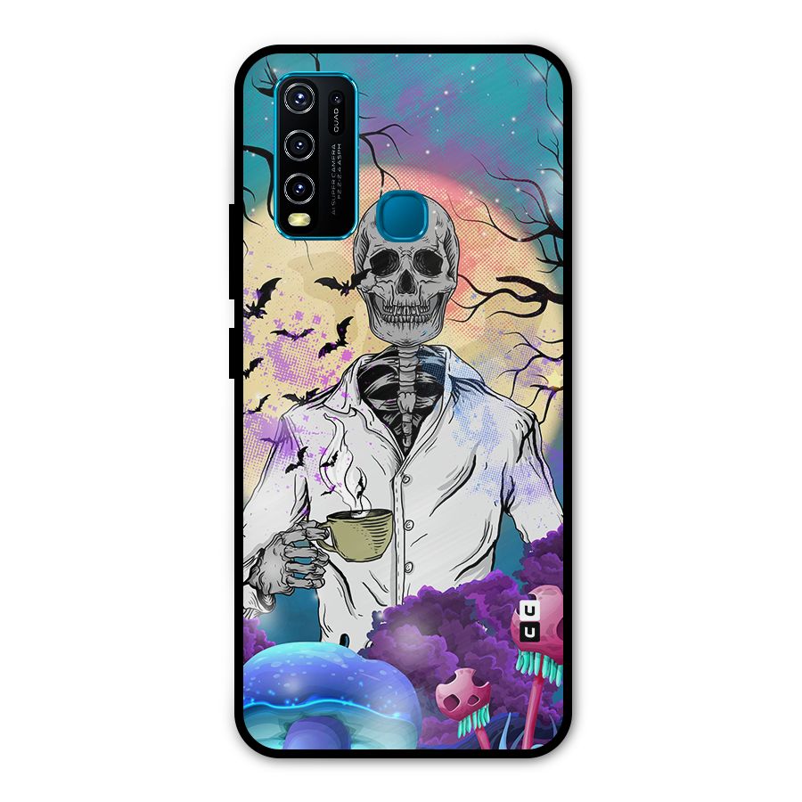 Morning Tea Skull Metal Back Case for Vivo Y50