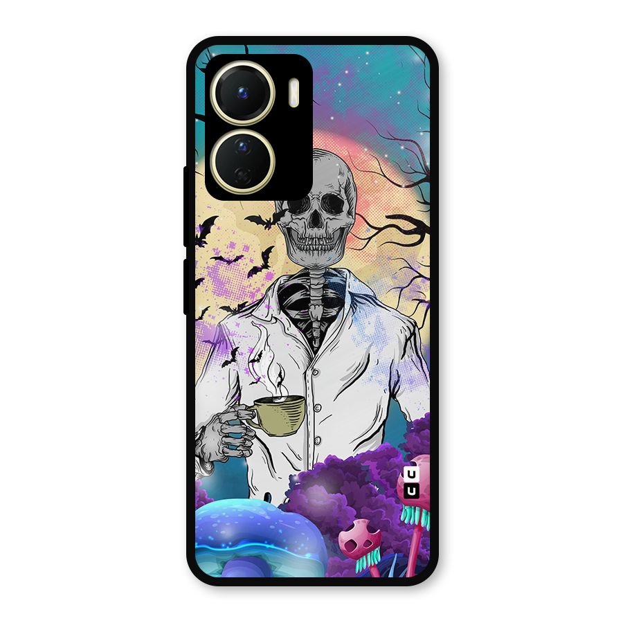 Morning Tea Skull Metal Back Case for Vivo Y56