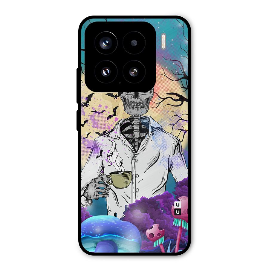 Morning Tea Skull Metal Back Case for Xiaomi 15