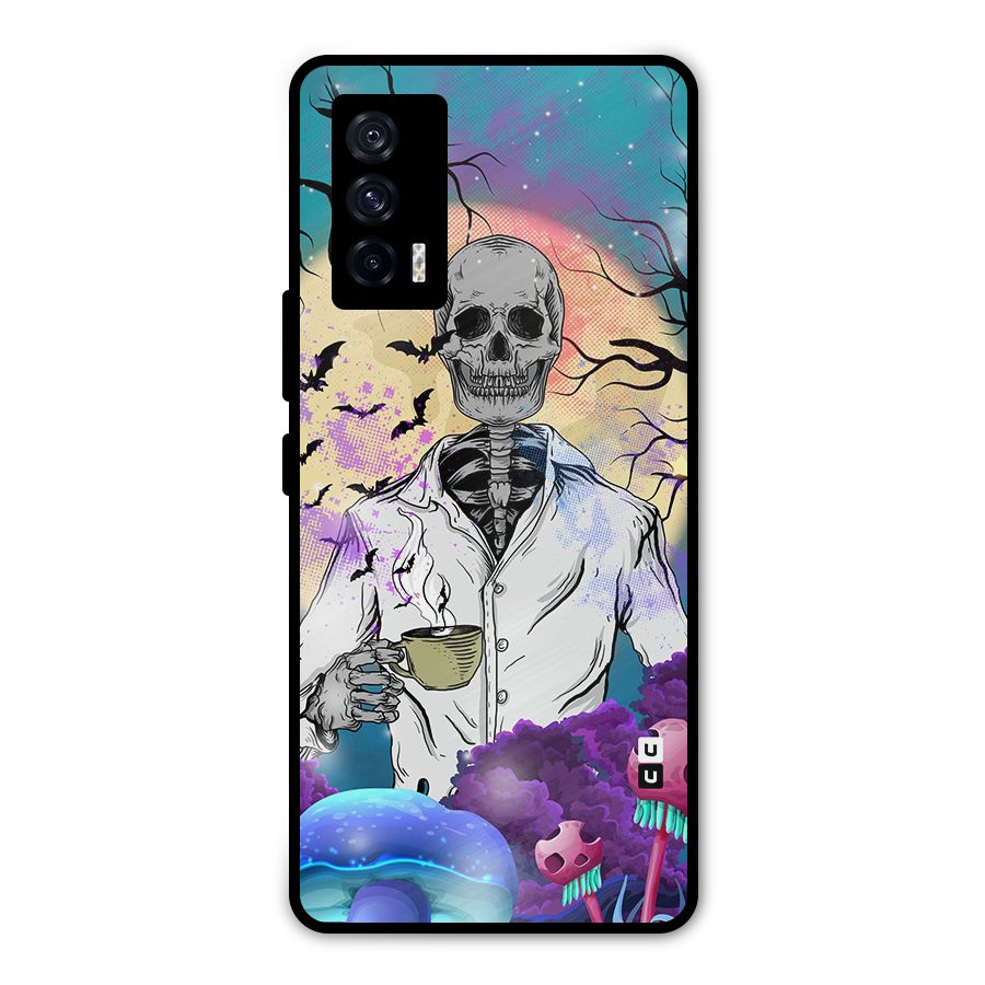 Morning Tea Skull Metal Back Case for iQOO 7 5G