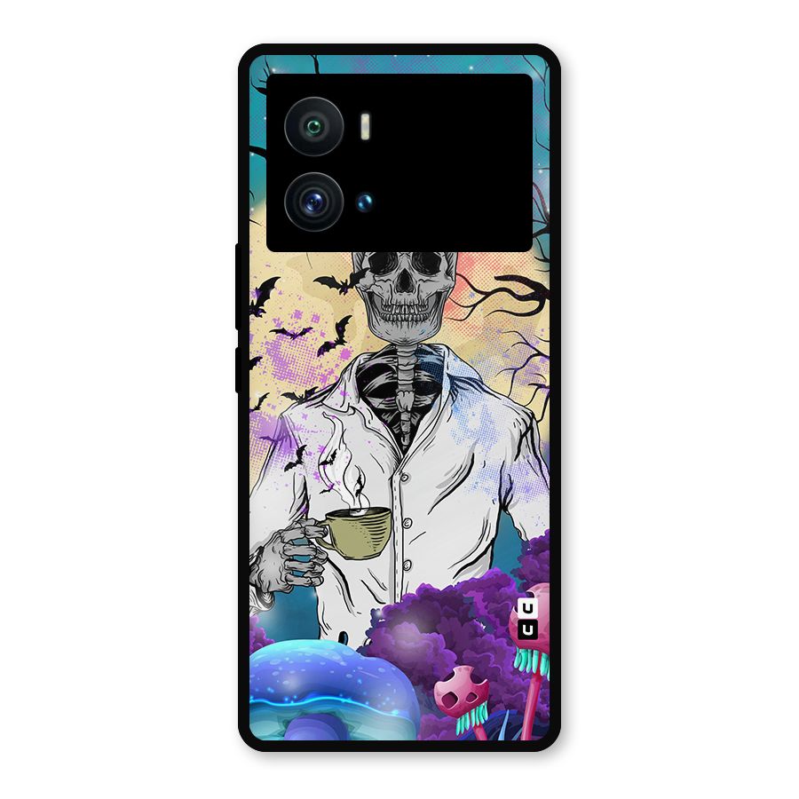 Morning Tea Skull Metal Back Case for iQOO 9 Pro
