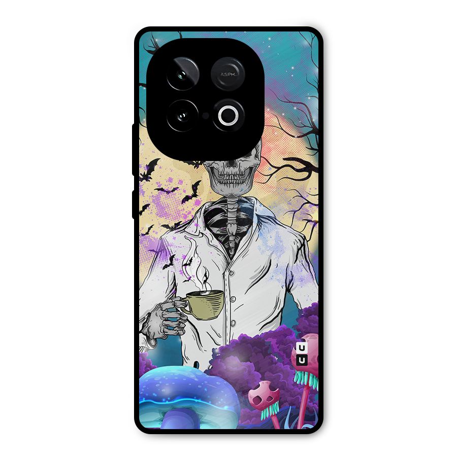 Morning Tea Skull Metal Back Case for iQOO Neo 10