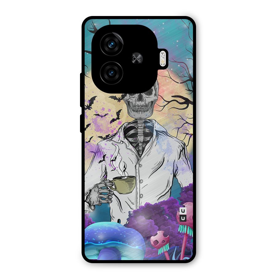 Morning Tea Skull Metal Back Case for iQOO Neo 10R