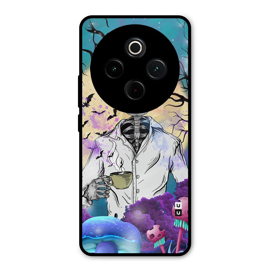 Morning Tea Skull Metal Back Case for iQOO Z10