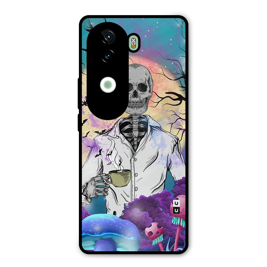 Morning Tea Skull Metal Back Case for iQOO Z9s