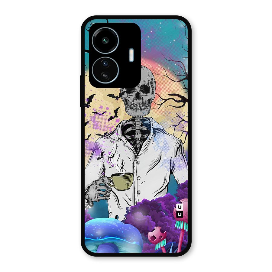 Morning Tea Skull Metal Back Case for vivo iQOO Z6 Lite 5G