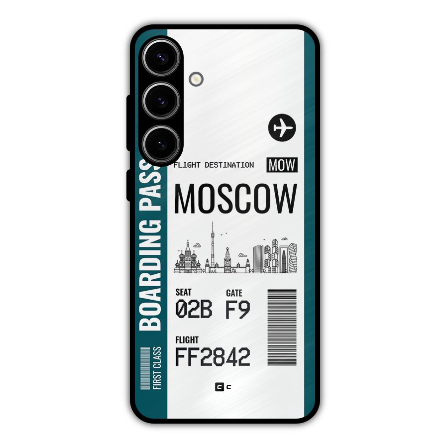 Moscow Boarding Pass Metal Back Case for Galaxy S24 Plus