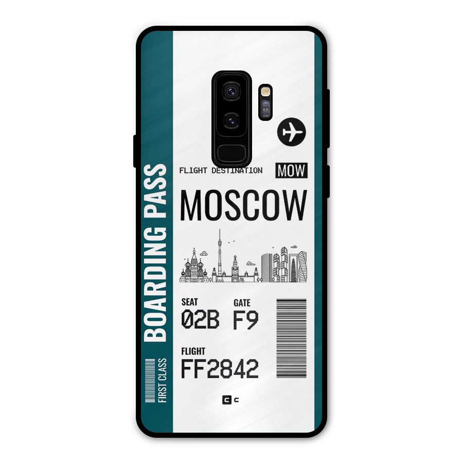 Moscow Boarding Pass Metal Back Case for Galaxy S9 Plus