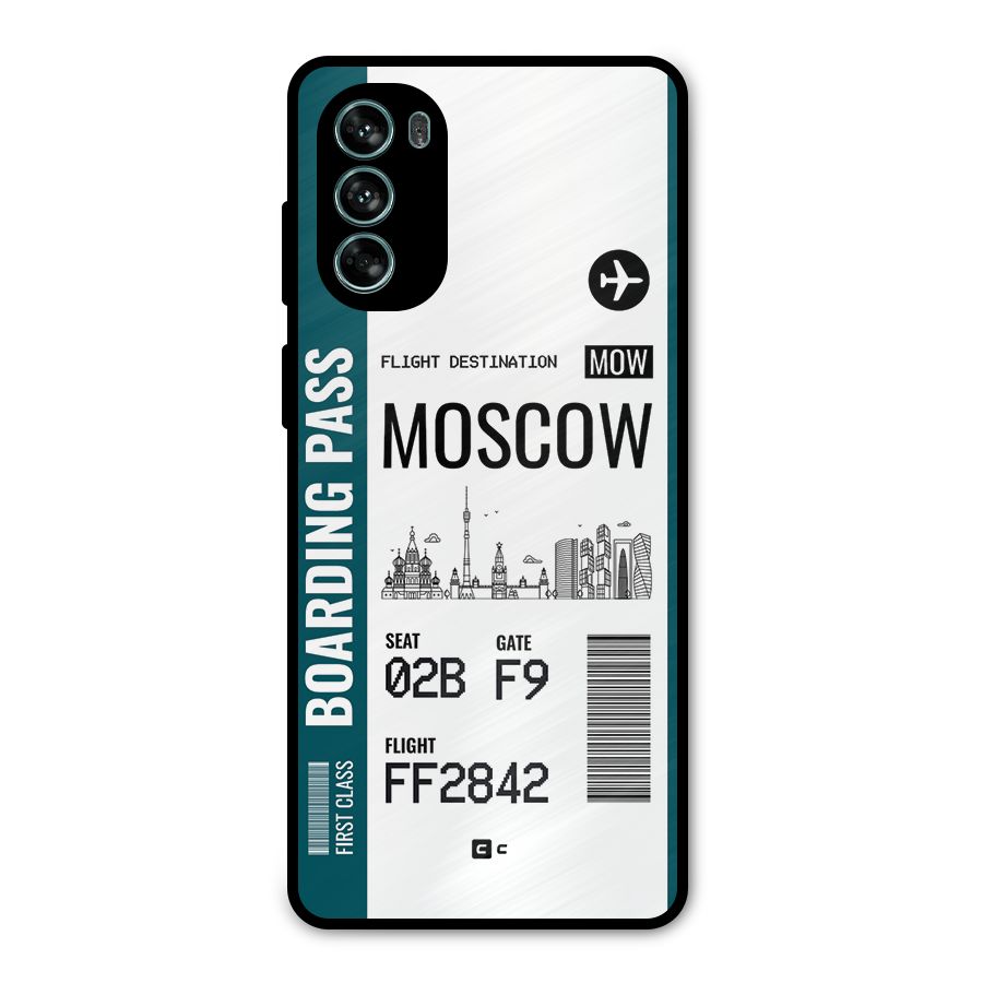 Moscow Boarding Pass Metal Back Case for Moto G62