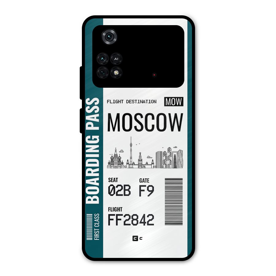 Moscow Boarding Pass Metal Back Case for Poco M4 Pro 4G
