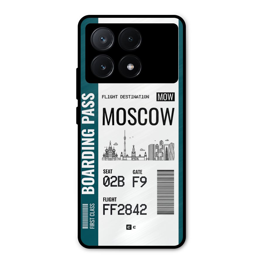Moscow Boarding Pass Metal Back Case for Poco X6 Pro
