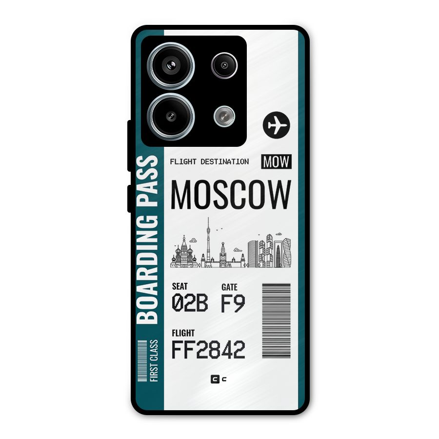 Moscow Boarding Pass Metal Back Case for Redmi Note 13 Pro 5G