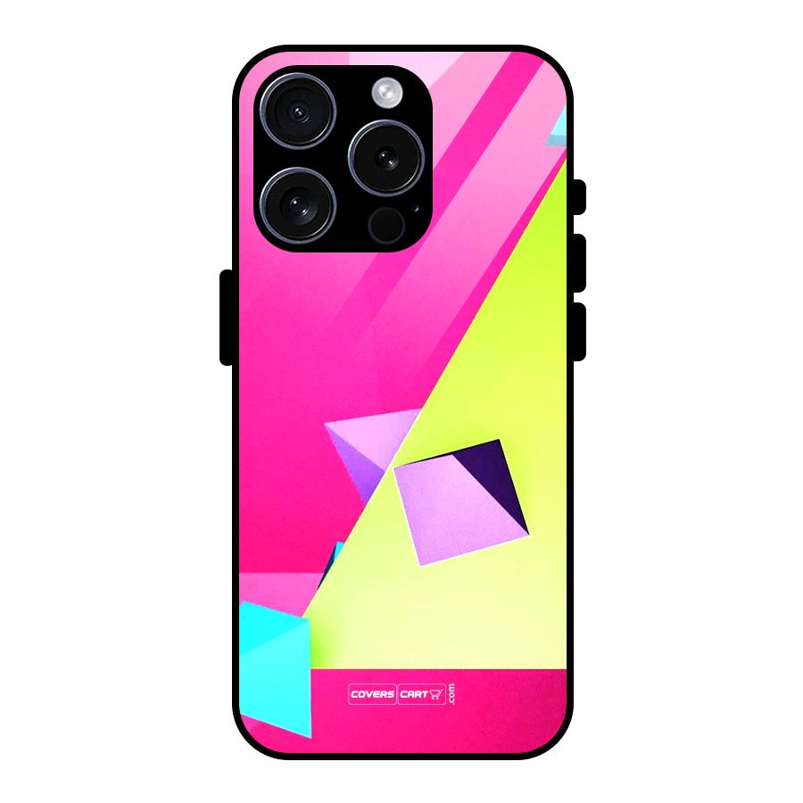 Motion Triangles Glass Back Case for iPhone 15 Pro