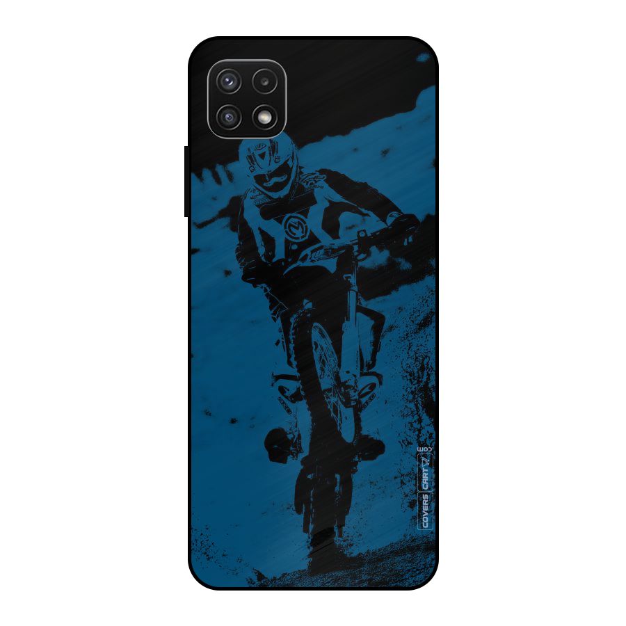 Moto Combat Metal Back Case for Galaxy A22 5G