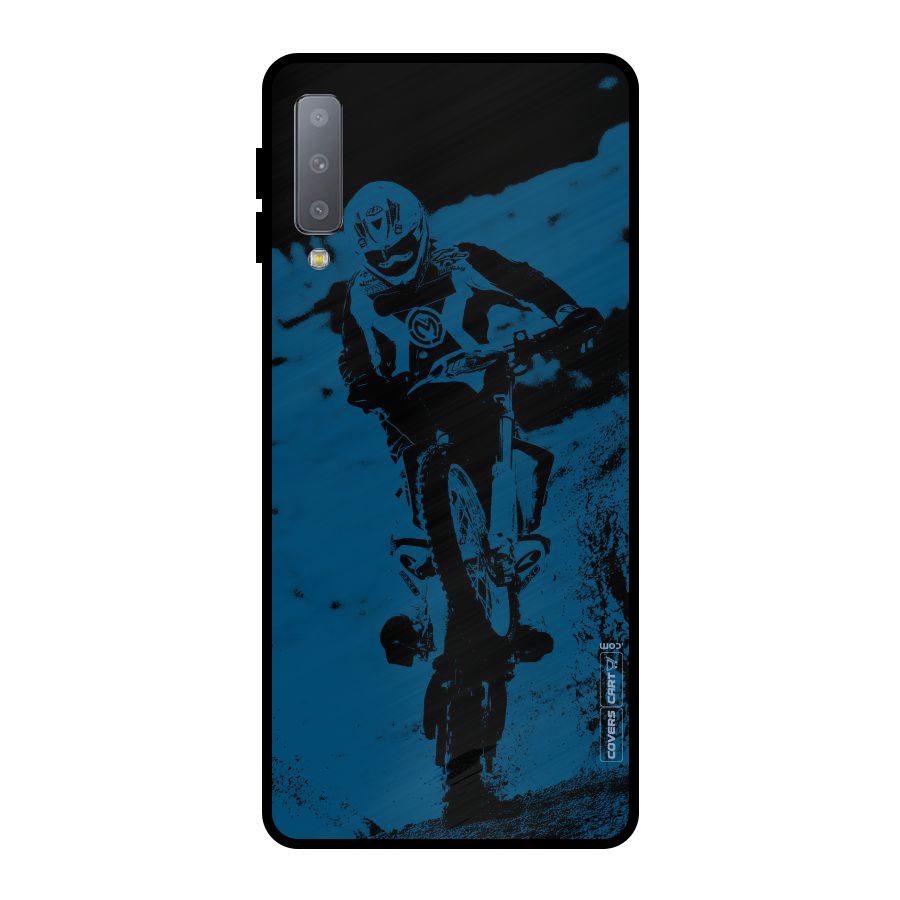 Moto Combat Metal Back Case for Galaxy A7 (2018)