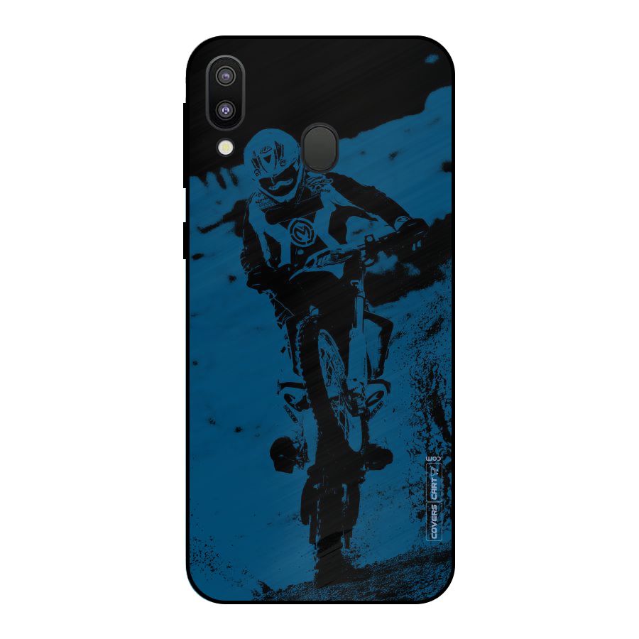 Moto Combat Metal Back Case for Galaxy M20