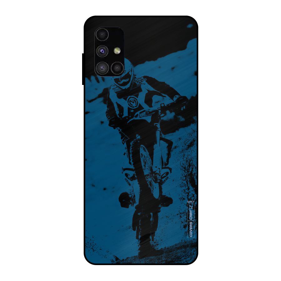 Moto Combat Metal Back Case for Galaxy M51