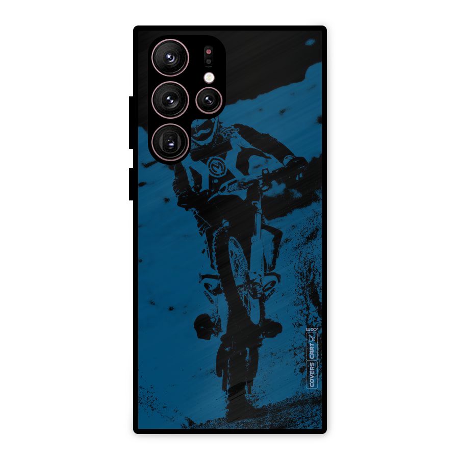 Moto Combat Metal Back Case for Galaxy S22 Ultra 5G
