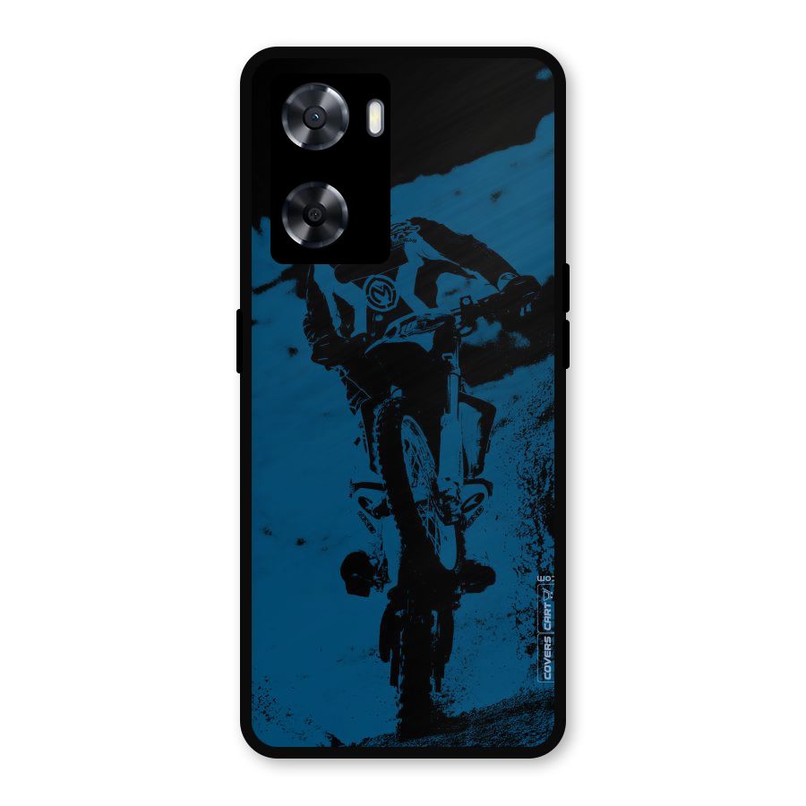 Moto Combat Metal Back Case for Oppo A77s