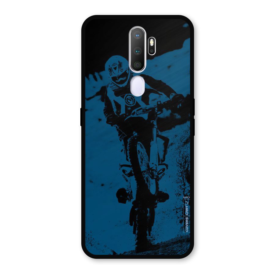 Moto Combat Metal Back Case for Oppo A9 (2020)